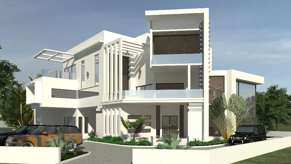 Ejovi Residential Building Abuja. Designed and Rendered for ABI Projects Concepts