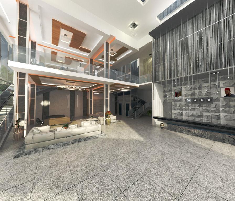 Designed and Rendered Hotel Interior at Asaba for ABI Project Concepts
